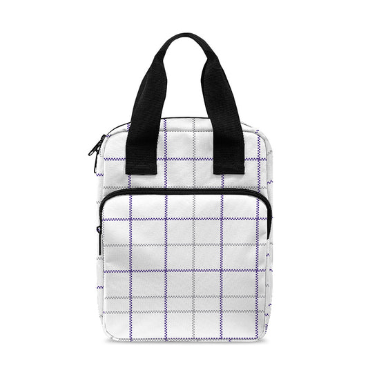 White Grey And Purple Tattersall Print Bible Tote Bag