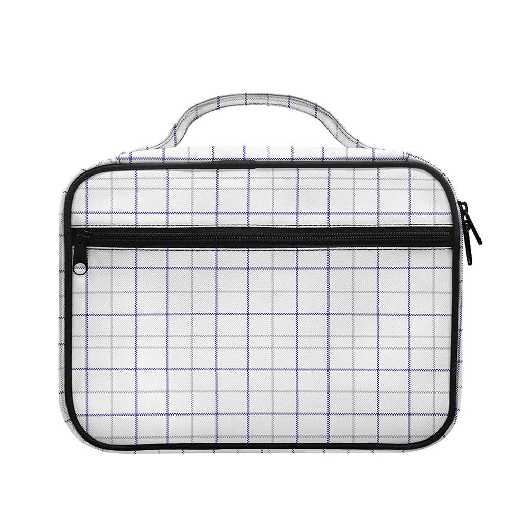 White Grey And Purple Tattersall Print Briefcase Bible Bag