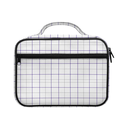 White Grey And Purple Tattersall Print Briefcase Bible Bag