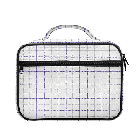 White Grey And Purple Tattersall Print Briefcase Bible Bag