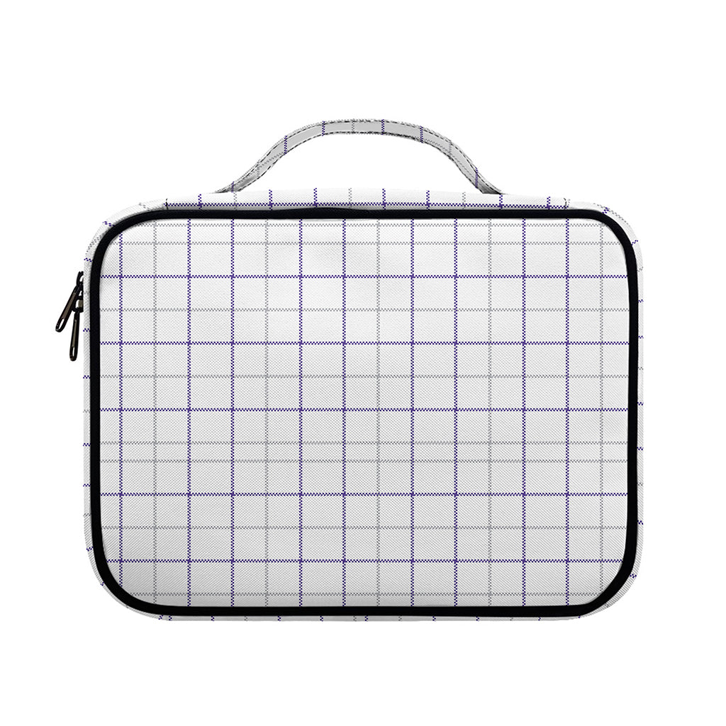 White Grey And Purple Tattersall Print Briefcase Bible Bag