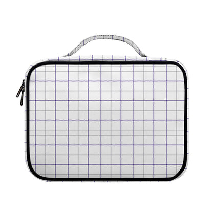 White Grey And Purple Tattersall Print Briefcase Bible Bag