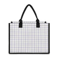 White Grey And Purple Tattersall Print Canvas Tote Bag
