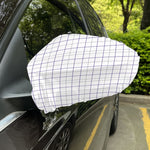 White Grey And Purple Tattersall Print Car Side Mirror Covers