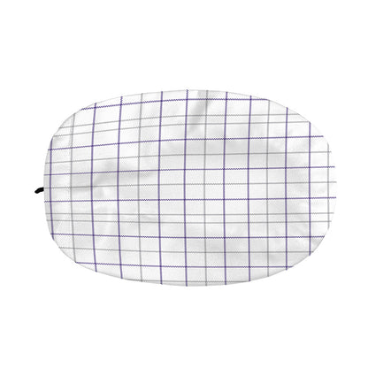 White Grey And Purple Tattersall Print Car Side Mirror Covers