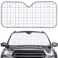 White Grey And Purple Tattersall Print Car Windshield Sun Shade