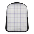 White Grey And Purple Tattersall Print Casual Backpack