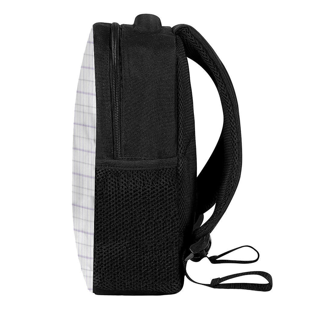 White Grey And Purple Tattersall Print Casual Backpack