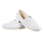 White Grey And Purple Tattersall Print Casual Shoes
