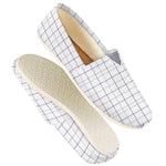 White Grey And Purple Tattersall Print Casual Shoes