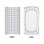 White Grey And Purple Tattersall Print Changing Pad Cover