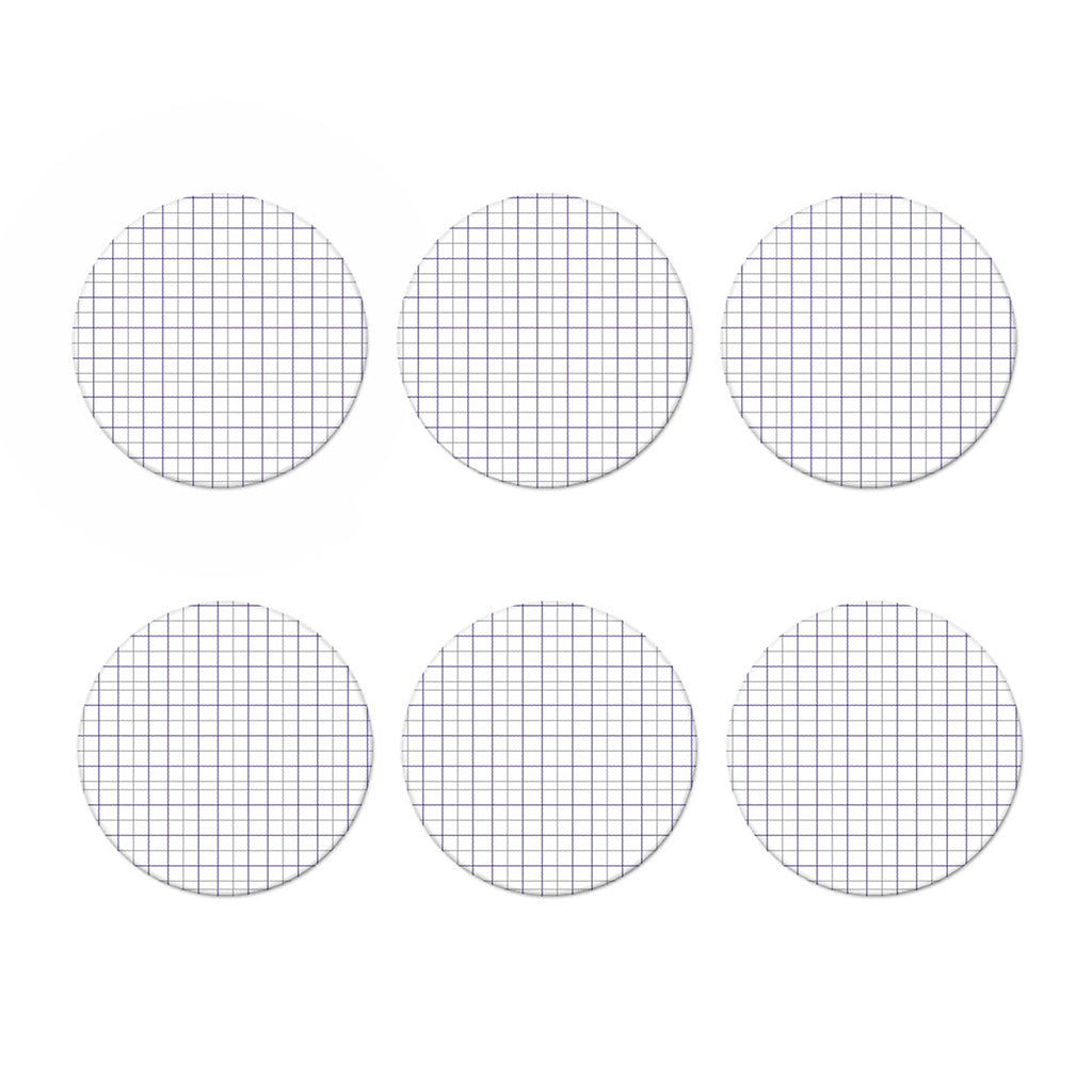 White Grey And Purple Tattersall Print Coaster Set