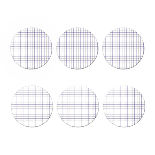 White Grey And Purple Tattersall Print Coaster Set