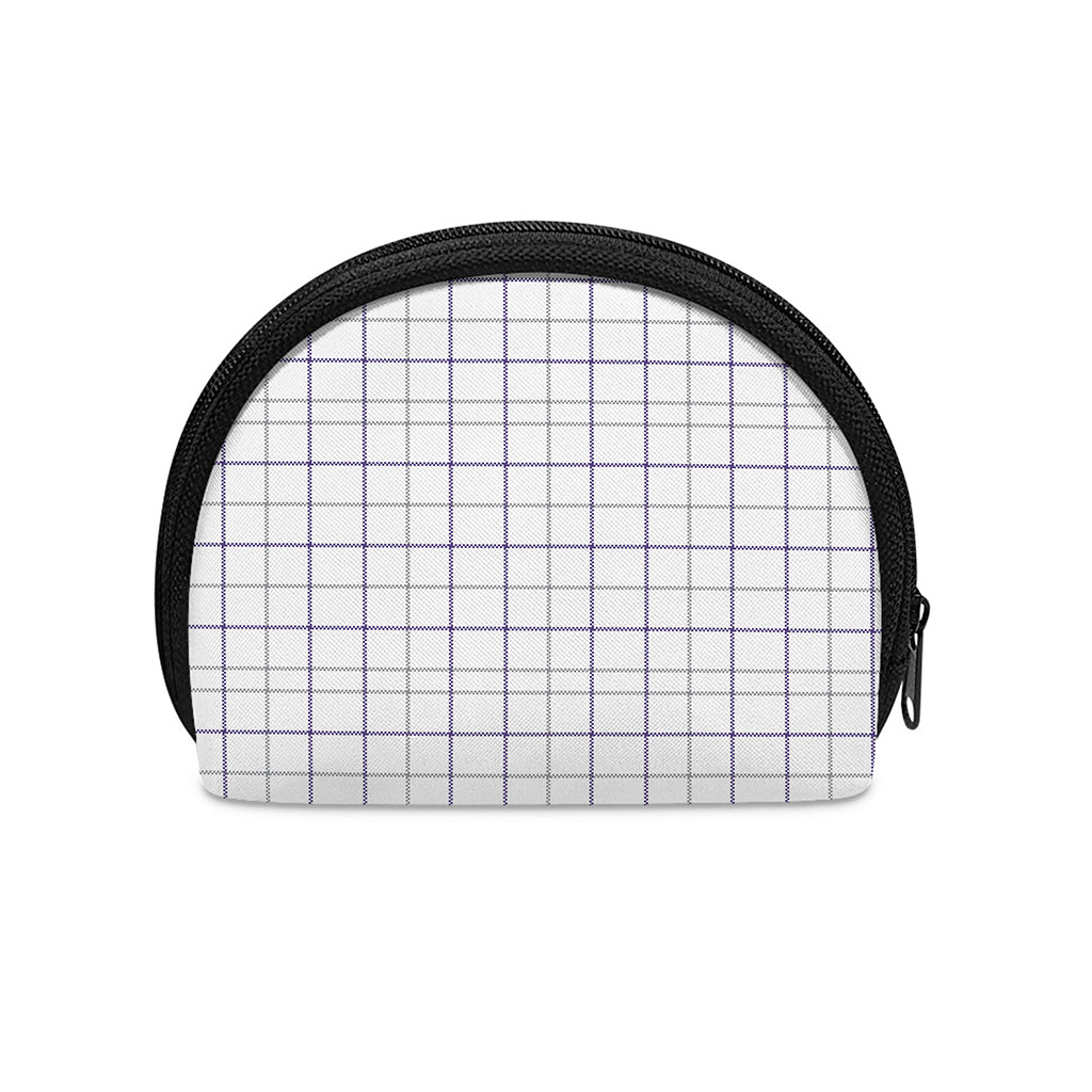 White Grey And Purple Tattersall Print Coin Purse
