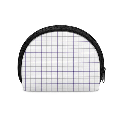 White Grey And Purple Tattersall Print Coin Purse