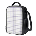 White Grey And Purple Tattersall Print Crossbody Lunch Bag