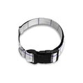 White Grey And Purple Tattersall Print Dog Collar