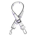White Grey And Purple Tattersall Print Dog Seat Belt