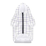 White Grey And Purple Tattersall Print Dog Zip Up Hoodie