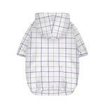 White Grey And Purple Tattersall Print Dog Zip Up Hoodie