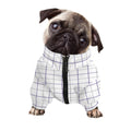 White Grey And Purple Tattersall Print Dog Zip Up Jacket