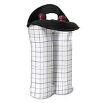 White Grey And Purple Tattersall Print Double Neoprene Wine Tote