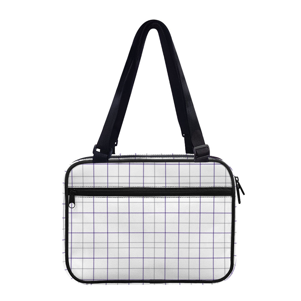 White Grey And Purple Tattersall Print Double Strap Bible Bag