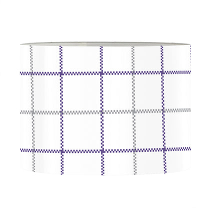 White Grey And Purple Tattersall Print Drum Lamp Shade