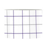 White Grey And Purple Tattersall Print Drum Lamp Shade