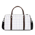 White Grey And Purple Tattersall Print Duffel Bag