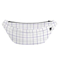 White Grey And Purple Tattersall Print Fanny Pack