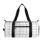 White Grey And Purple Tattersall Print Gym Bag