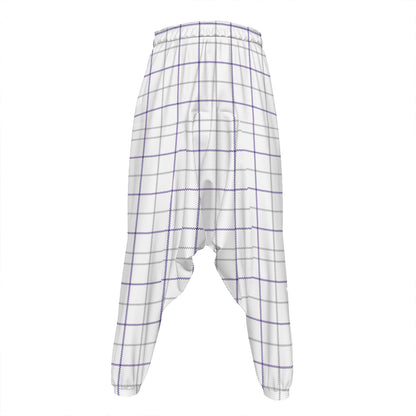White Grey And Purple Tattersall Print Hammer Pants