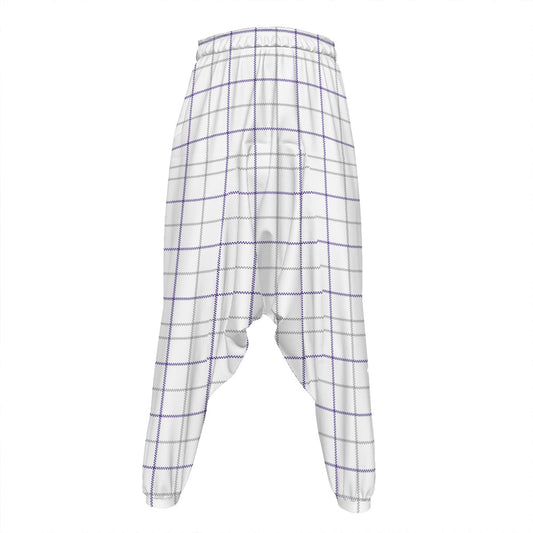 White Grey And Purple Tattersall Print Hammer Pants