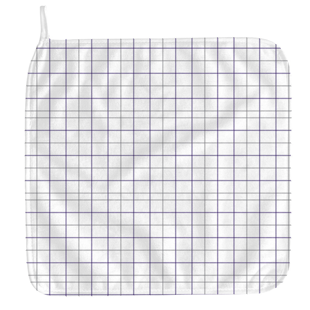 White Grey And Purple Tattersall Print Hand Towel