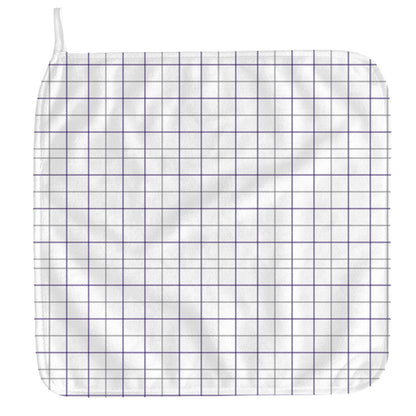 White Grey And Purple Tattersall Print Hand Towel