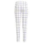White Grey And Purple Tattersall Print High-Waisted Pocket Leggings