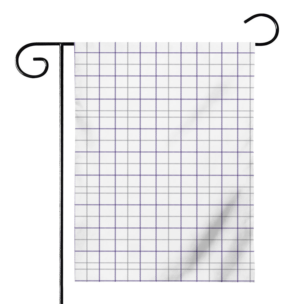 White Grey And Purple Tattersall Print House Flag