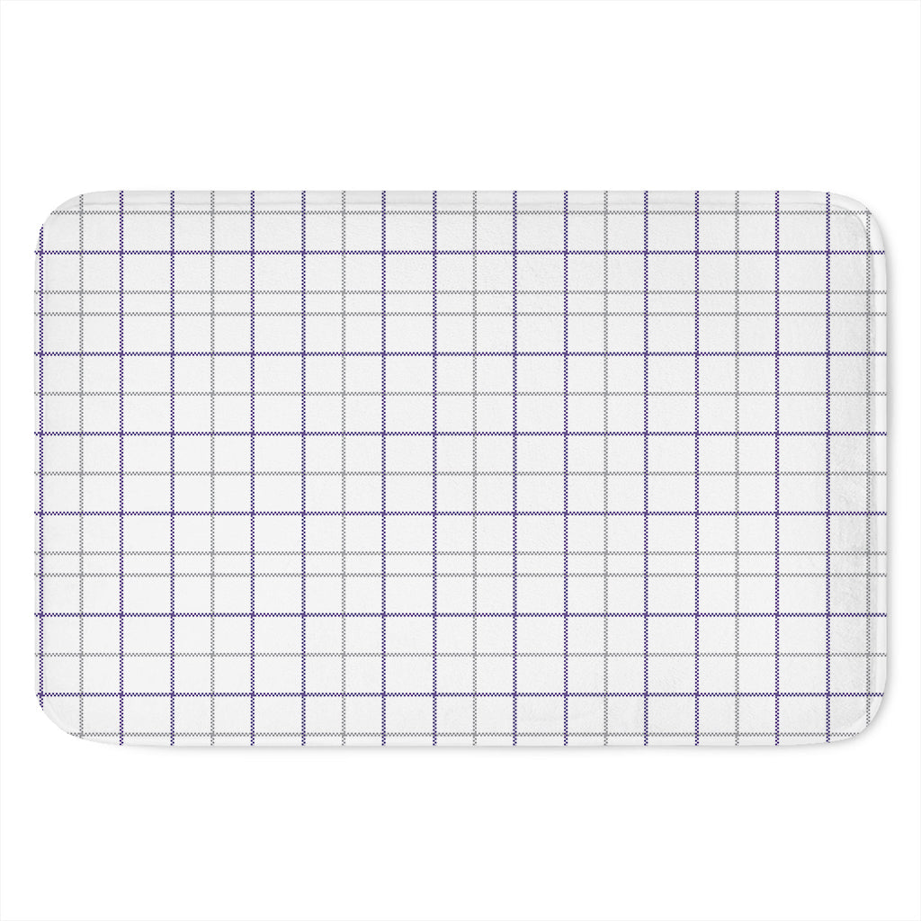 White Grey And Purple Tattersall Print Indoor Door Mat