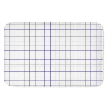 White Grey And Purple Tattersall Print Indoor Door Mat