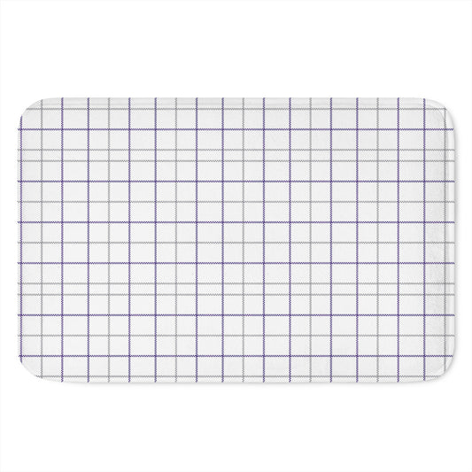 White Grey And Purple Tattersall Print Indoor Door Mat