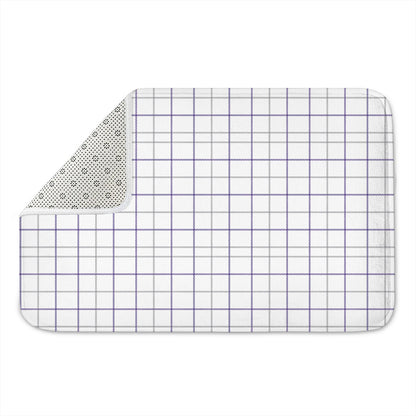 White Grey And Purple Tattersall Print Indoor Door Mat