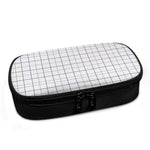 White Grey And Purple Tattersall Print Insulin Cooler Travel Case