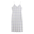 White Grey And Purple Tattersall Print Jersey Midi Cami Dress