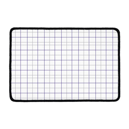 White Grey And Purple Tattersall Print Kitchen Mat