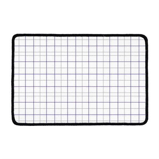 White Grey And Purple Tattersall Print Kitchen Mat