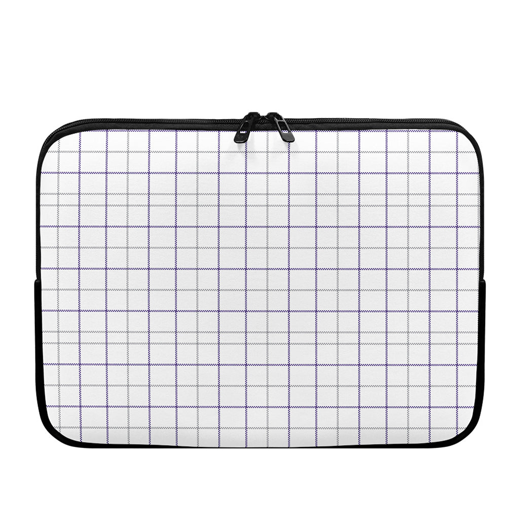 White Grey And Purple Tattersall Print Laptop Sleeve