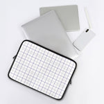 White Grey And Purple Tattersall Print Laptop Sleeve