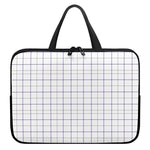 White Grey And Purple Tattersall Print Laptop Sleeve With Handle