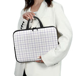 White Grey And Purple Tattersall Print Laptop Sleeve With Handle